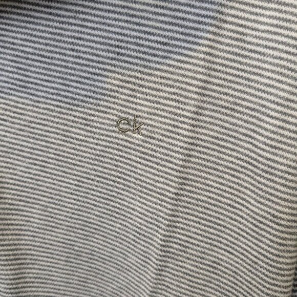 Calvin Klein Men's Liquid Touch XL Gray Stripe Collared Shirt - Picture 5 of 12
